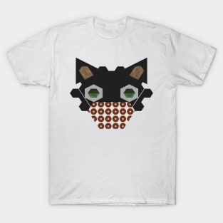Black Cat Wearing Chocolate Donut Mask T-Shirt